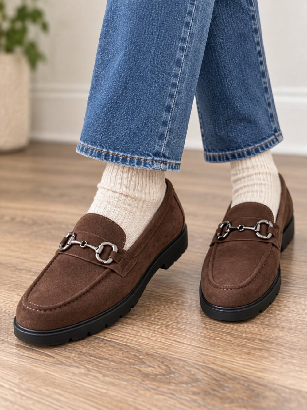 Aerosoles Beckett Brayla Brown Horsebit Lug Loafers Size 8.5M